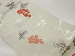 蔦に花々模様織出し名古屋帯